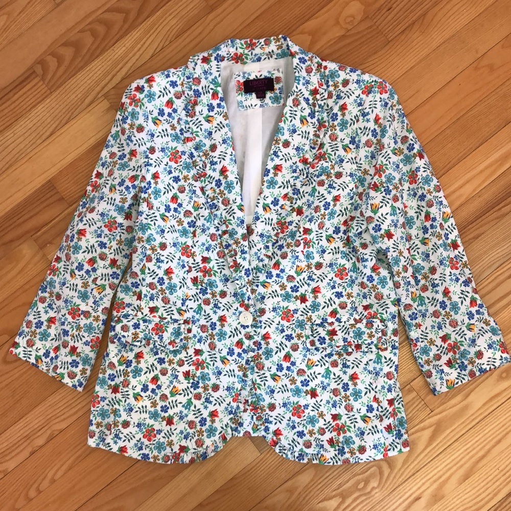 J Crew Liberty Blazer with Ruffle Trim Size 12, Liberty of London Edenham Floral